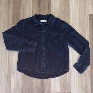 Madewell Washed Black Button Up - Medium